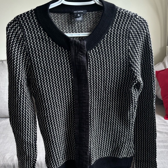 Pink Tartan Merino Wool Cardigan size XS - Picture 1 of 7